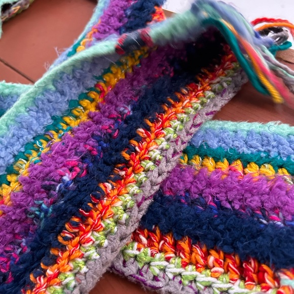 Hand crocheted shawl warm long multi colored by BlueBear - Picture 2 of 3